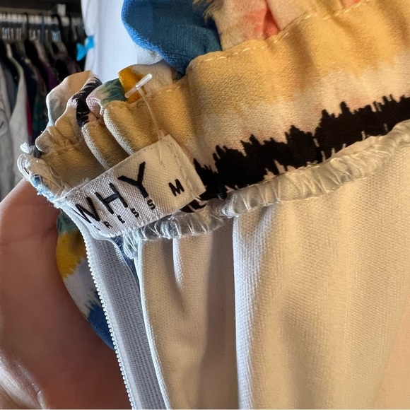 WHY DRESS RAINBOW STRIPE OFF SHOULDER MAXI DRESS Size M Multicolor Tiered artsy - Picture 6 of 12